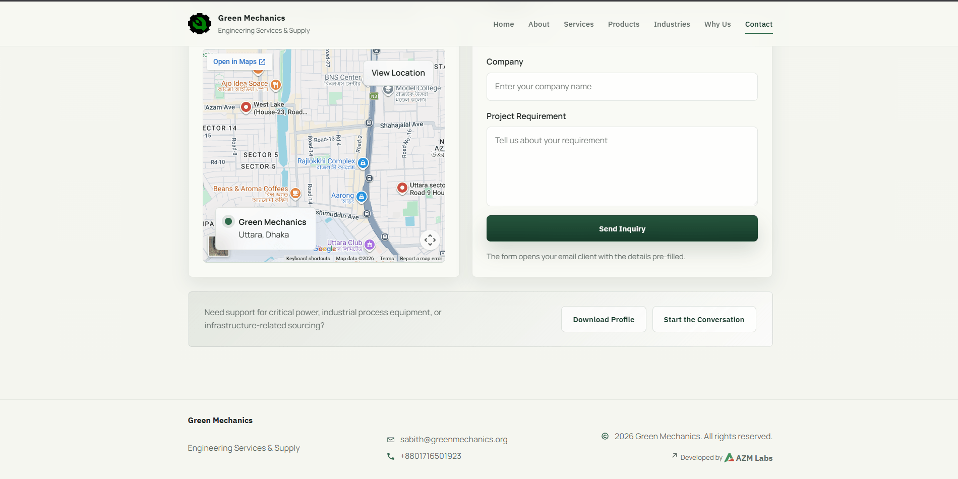 Green Mechanics responsive screen 9