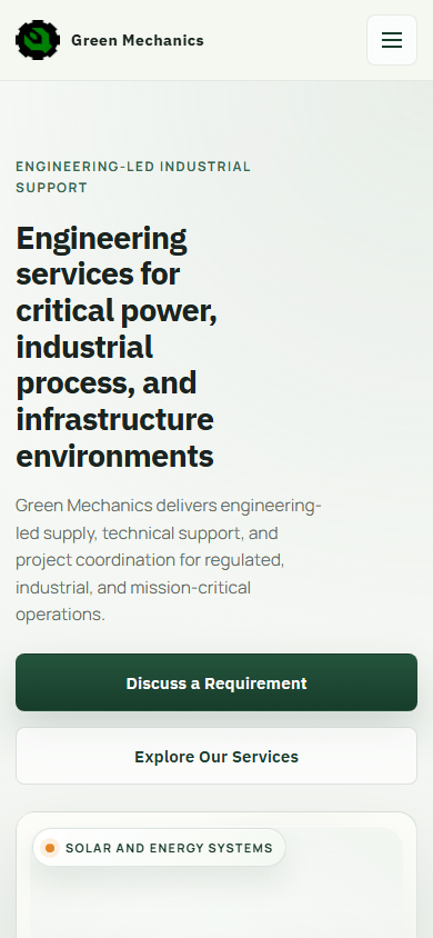 Green Mechanics delivered website view 2