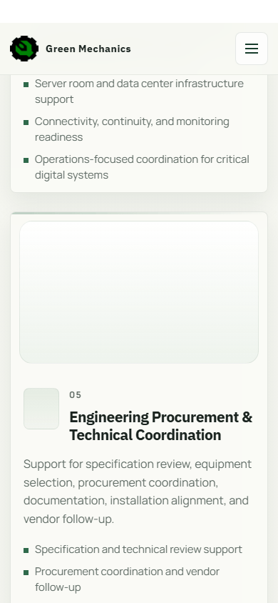 Green Mechanics delivered website view 3