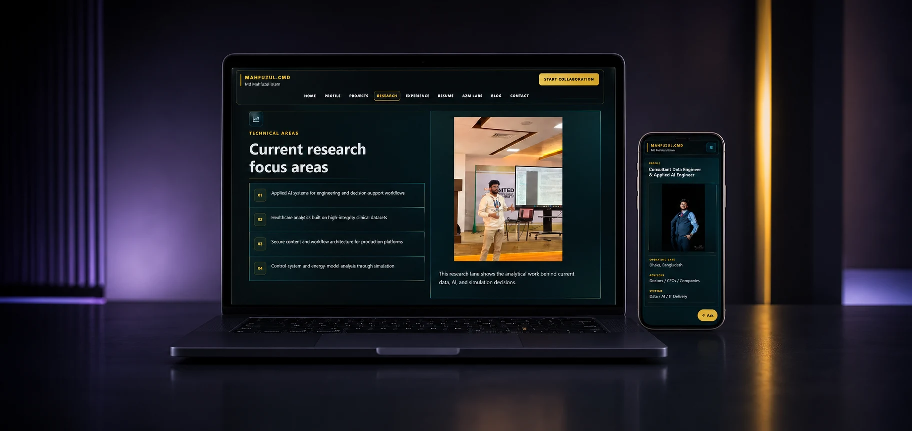 CEO AZM Labs Portfolio project preview