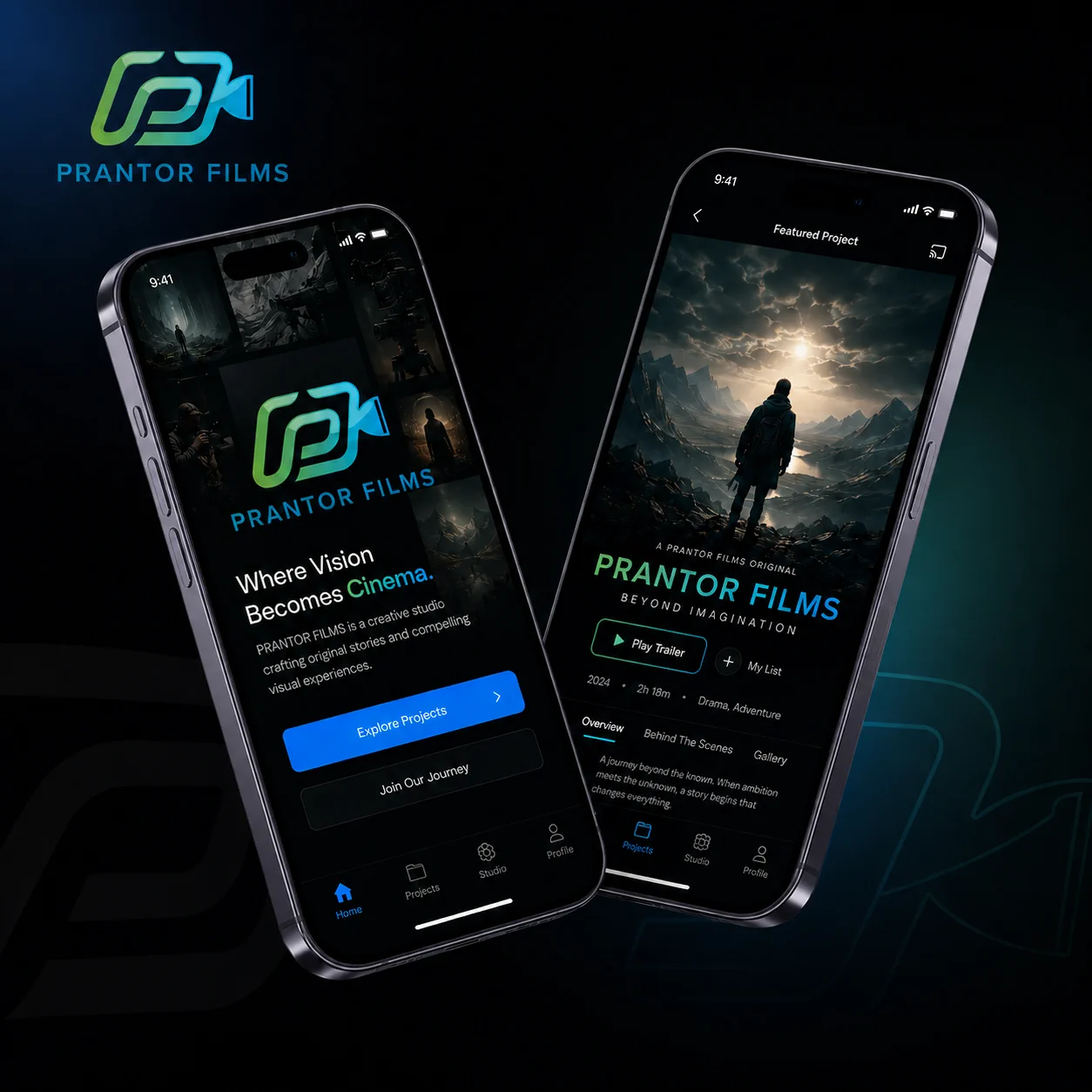 Prantor Films finished website presentation